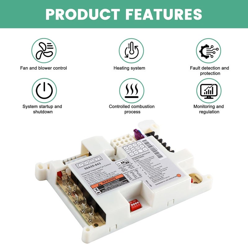 Hoiedt 50A55-843 Furnace Control Board, Fit for White Rodgers Furnace Ignition Module Control Board（NOT fit 50A50-474 ） - Image 3